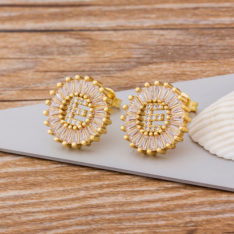 Fashion Letter Earrings for Women Gold Studs Jewelry-Jewearrings