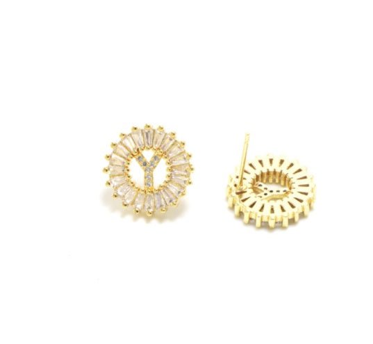 Fashion Letter Earrings for Women Gold Studs Jewelry-Jewearrings