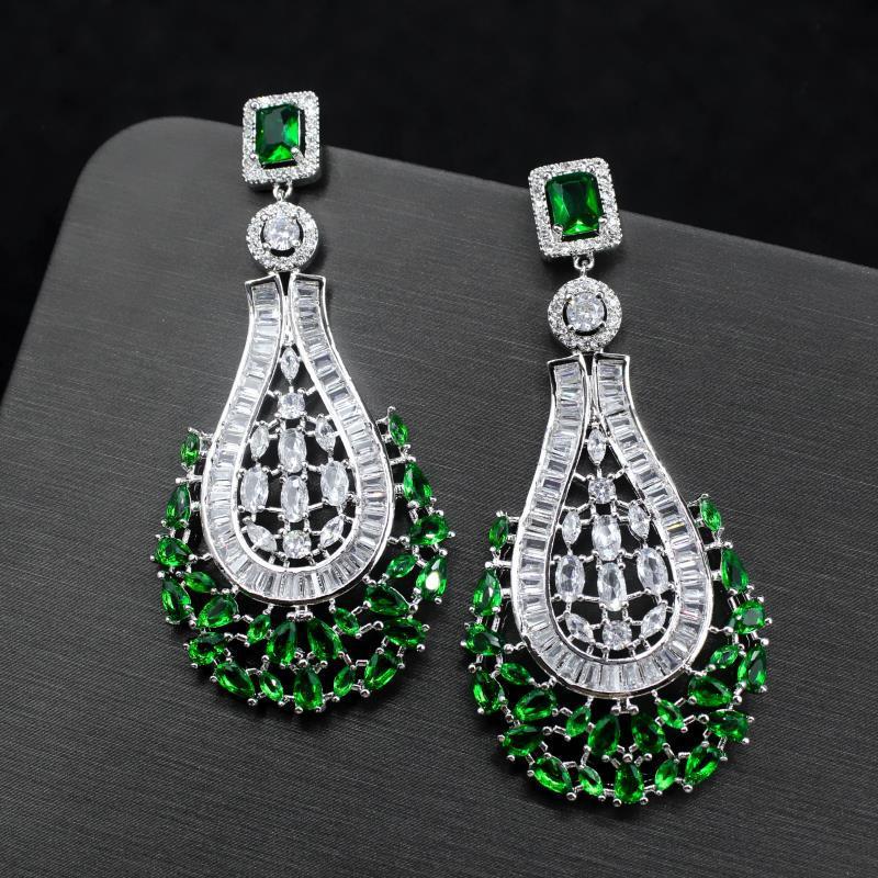 Fashion Long Tassel Earrings Zircon Earrings 925 Silver Needle Earrings-Jewearrings