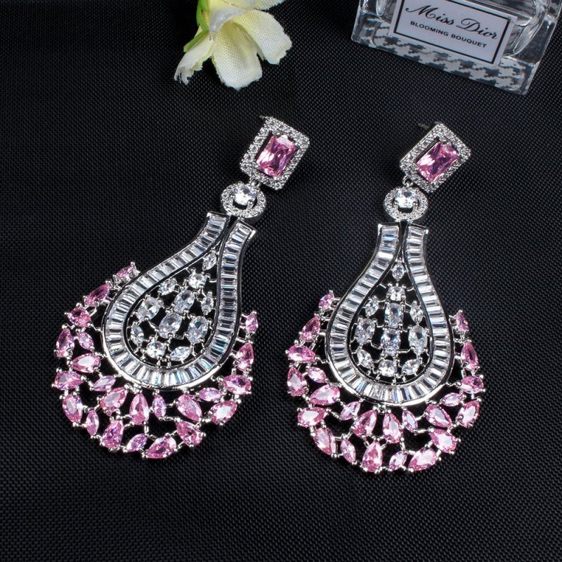 Fashion Long Tassel Earrings Zircon Earrings 925 Silver Needle Earrings-Jewearrings