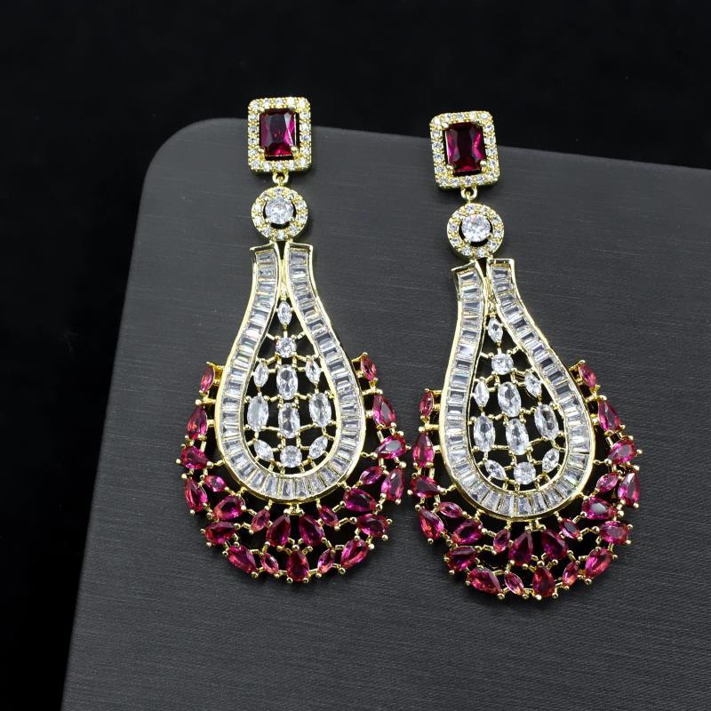 Fashion Long Tassel Earrings Zircon Earrings 925 Silver Needle Earrings-Jewearrings