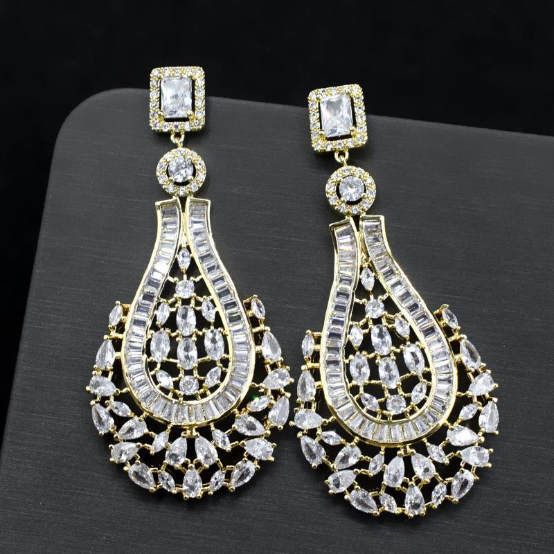 Fashion Long Tassel Earrings Zircon Earrings 925 Silver Needle Earrings-Jewearrings