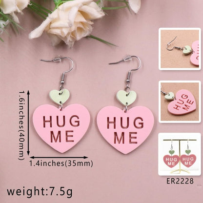 Fashion Love Letter Valentine's Day Gift Cute Acrylic Earrings Jewelry-Jewearrings