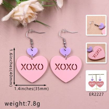 Fashion Love Letter Valentine's Day Gift Cute Acrylic Earrings Jewelry-Jewearrings