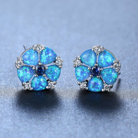 Fashion Lvzuan Flower Stud Earrings-Jewearrings