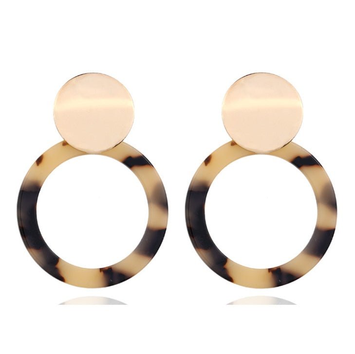 Fashion Metallic Sequins Acrylic Circle Stud Earrings-Jewearrings