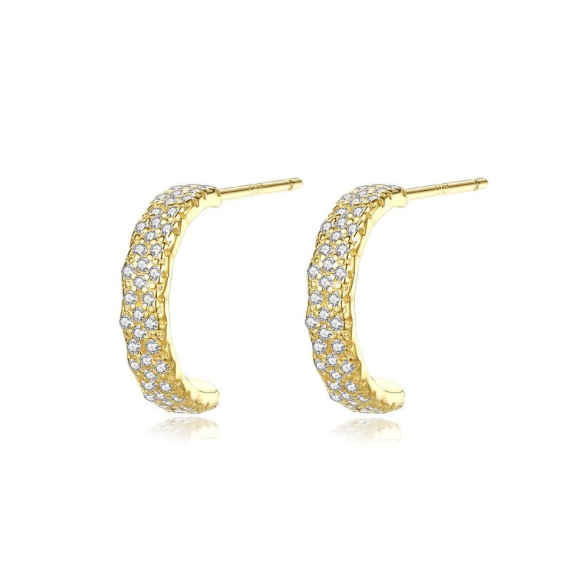 Fashion Micro Inlay Full Diamond S925 Silver Stud Earrings-Jewearrings