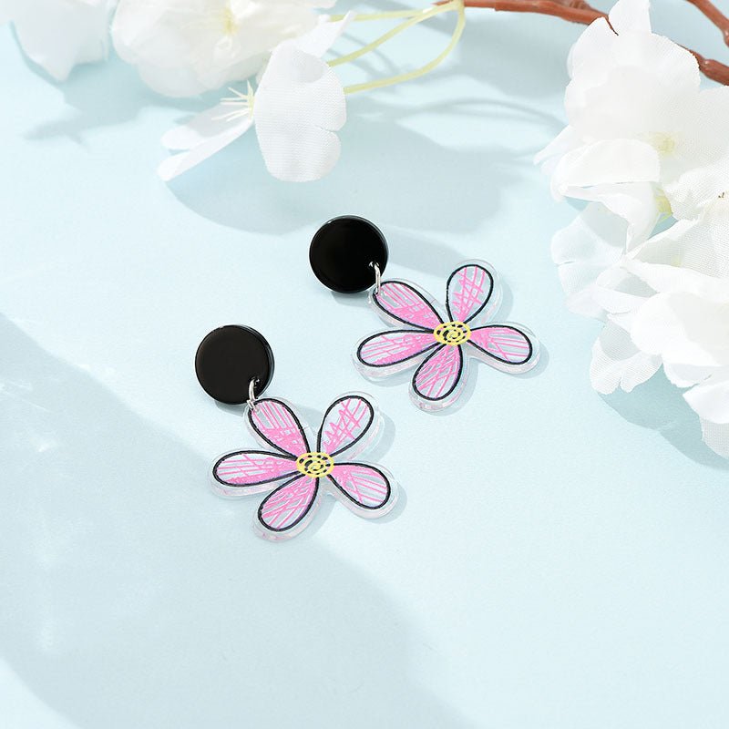 Fashion New Ladies Acrylic Earrings Geometric Acrylic Earrings-Jewearrings