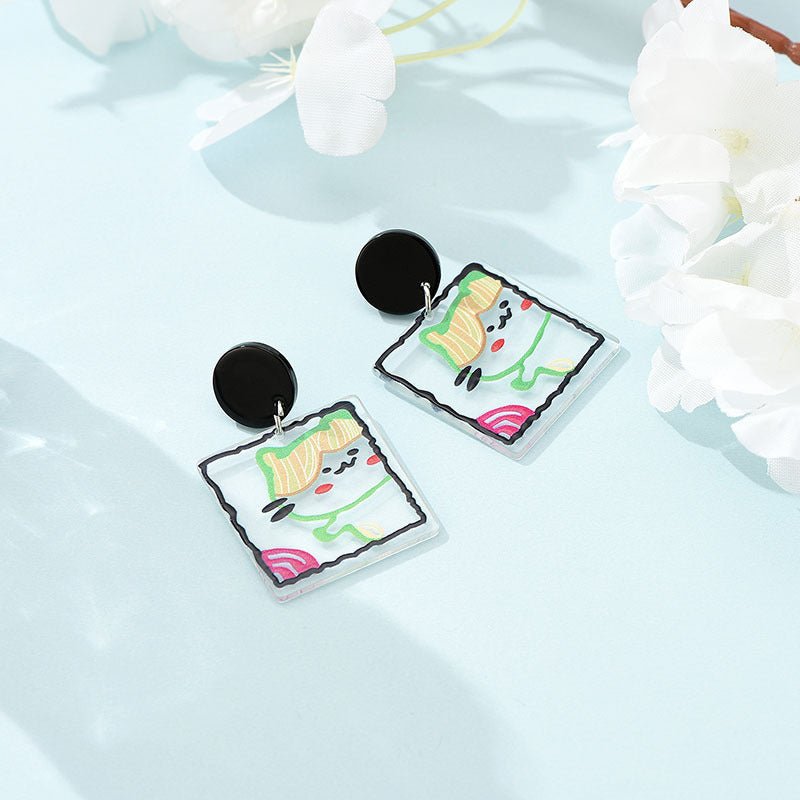 Fashion New Ladies Acrylic Earrings Geometric Plastic Earrings-Jewearrings