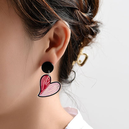 Fashion New Ladies Acrylic Earrings Geometric Plastic Earrings-Jewearrings