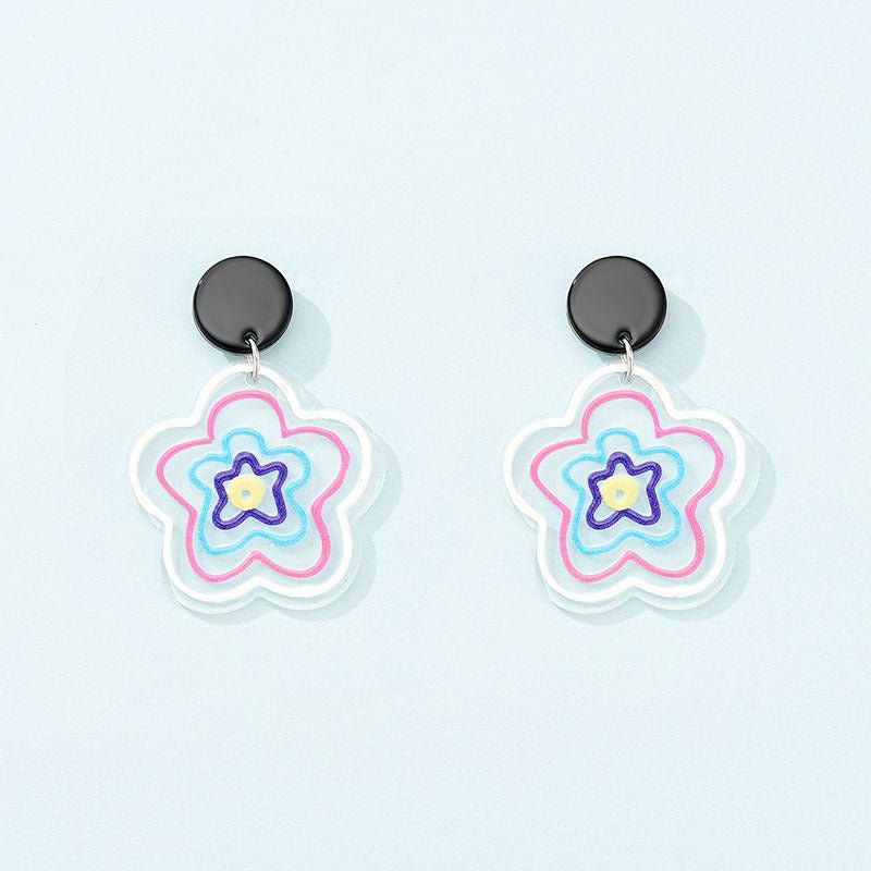 Fashion New Ladies Acrylic Earrings Geometric Plastic Earrings-Jewearrings