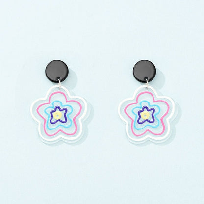 Fashion New Ladies Acrylic Earrings Geometric Plastic Earrings-Jewearrings