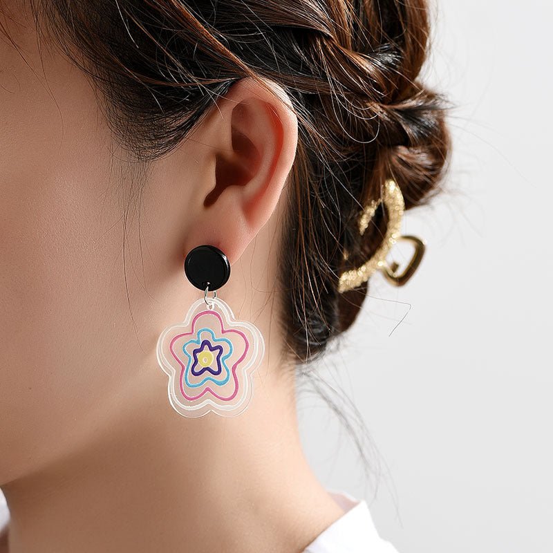 Fashion New Ladies Acrylic Earrings Geometric Plastic Earrings-Jewearrings