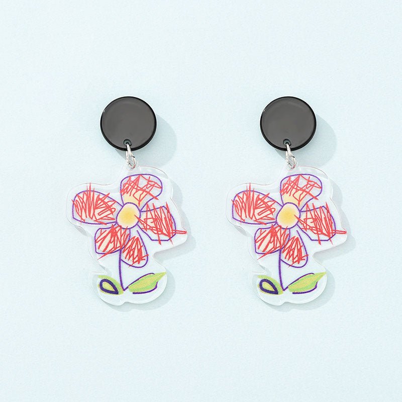 Fashion New Ladies Acrylic Earrings Geometric Plastic Earrings-Jewearrings