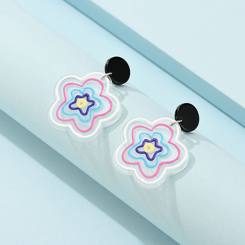 Fashion New Ladies Acrylic Earrings Geometric Plastic Earrings-Jewearrings