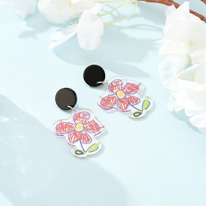 Fashion New Ladies Acrylic Earrings Geometric Plastic Earrings-Jewearrings