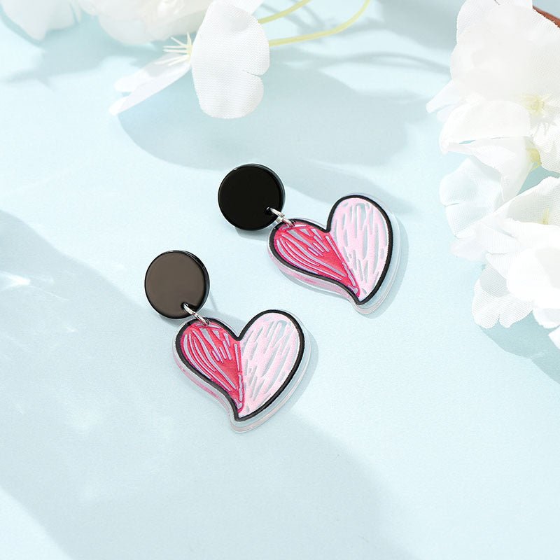 Fashion New Ladies Acrylic Earrings Geometric Plastic Earrings-Jewearrings