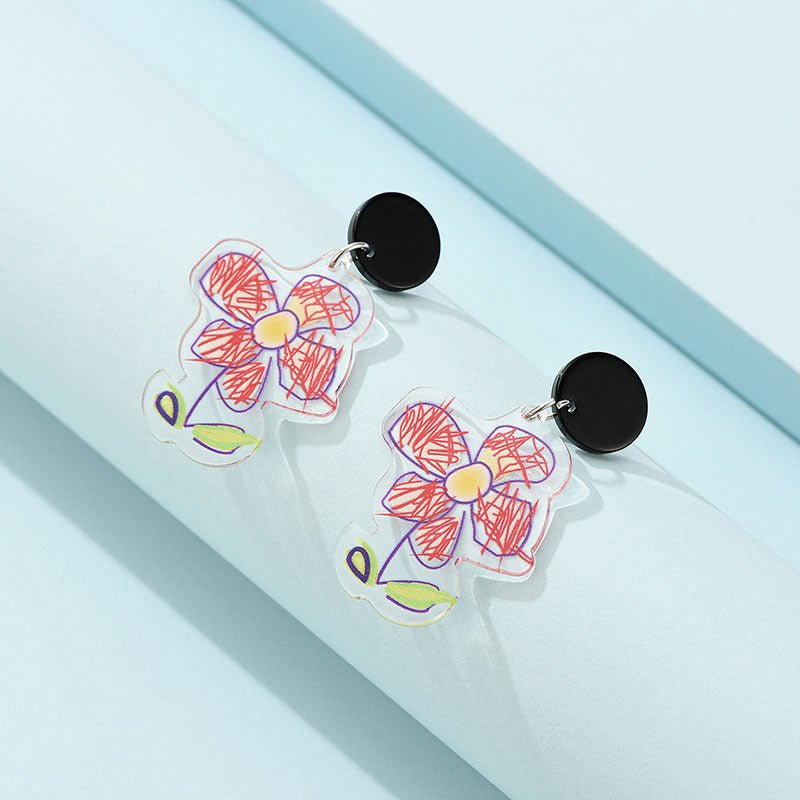 Fashion New Ladies Acrylic Earrings Geometric Plastic Earrings-Jewearrings