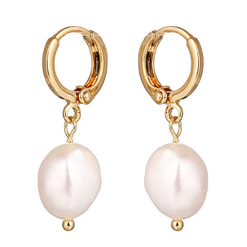 Fashion New Pearl Irregular Shape Ear Clip Earrings Korean Style-Jewearrings