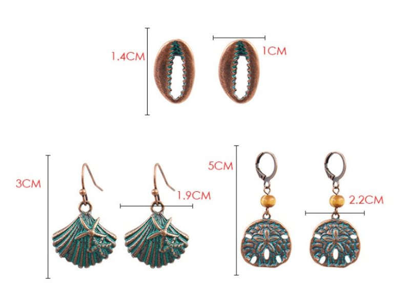 Fashion Ocean Series Starfish Shell Metal Alloy Earrings-Jewearrings