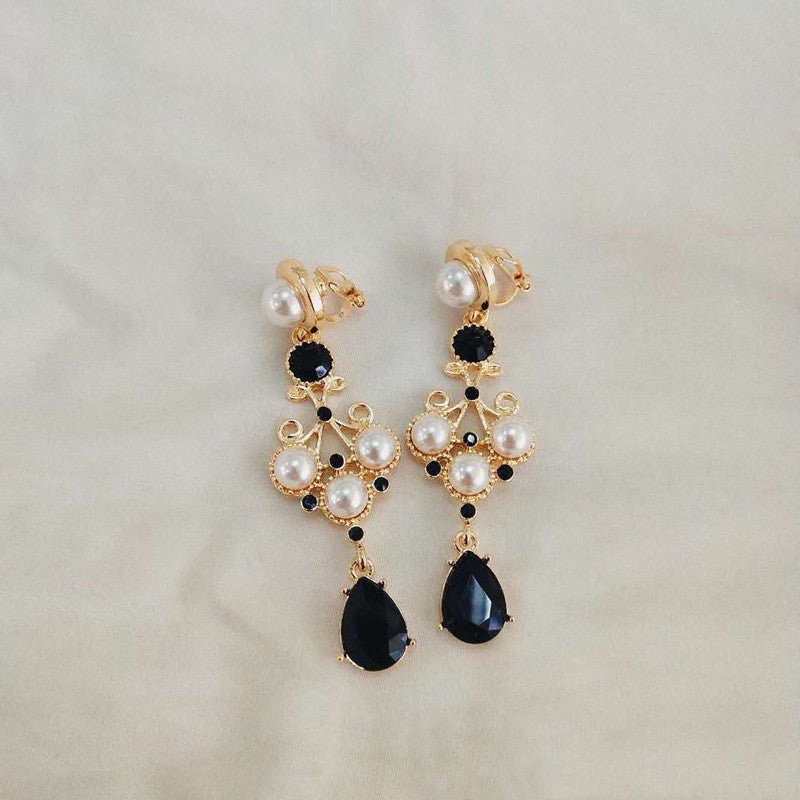 Fashion Pearl Drop Lolita Earrings Ear Clip-Jewearrings