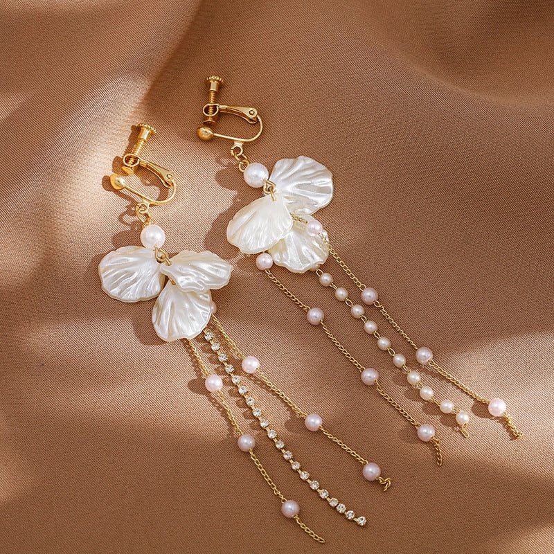 Fashion Pearl Shell Tassel Earrings-Jewearrings