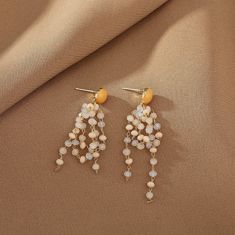 Fashion Pearl Shell Tassel Earrings-Jewearrings