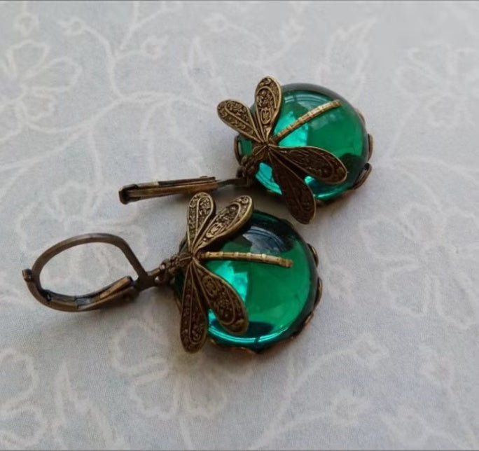 Fashion Retro Small Dragonfly Pattern Earrings-Jewearrings