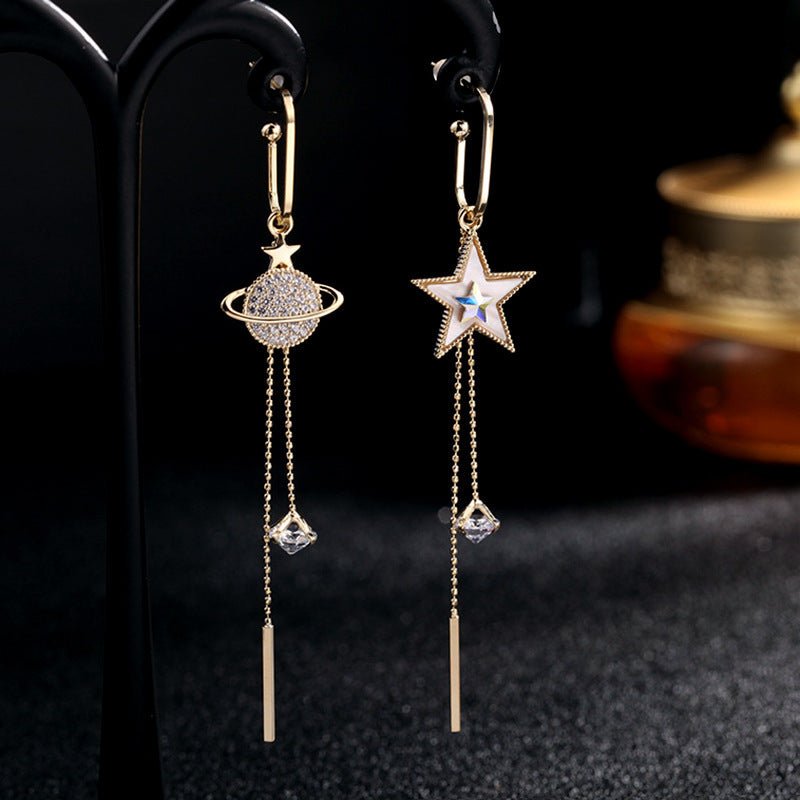 Fashion Shell Asymmetric Planet Earrings-Jewearrings