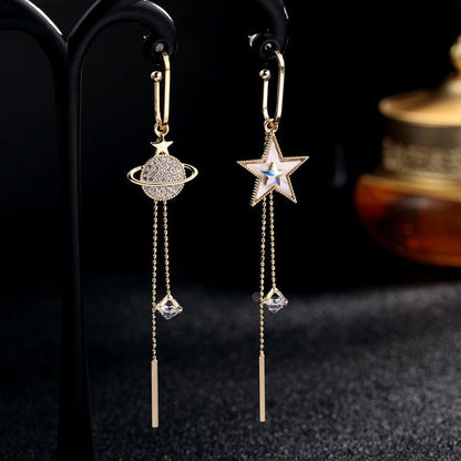 Fashion Shell Asymmetric Planet Earrings-Jewearrings