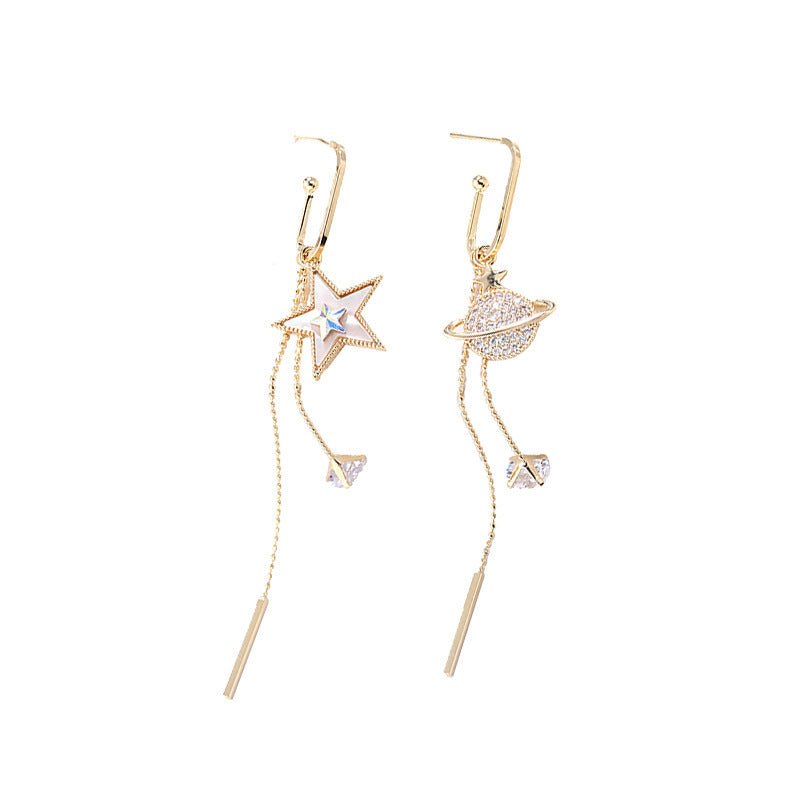 Fashion Shell Asymmetric Planet Earrings-Jewearrings