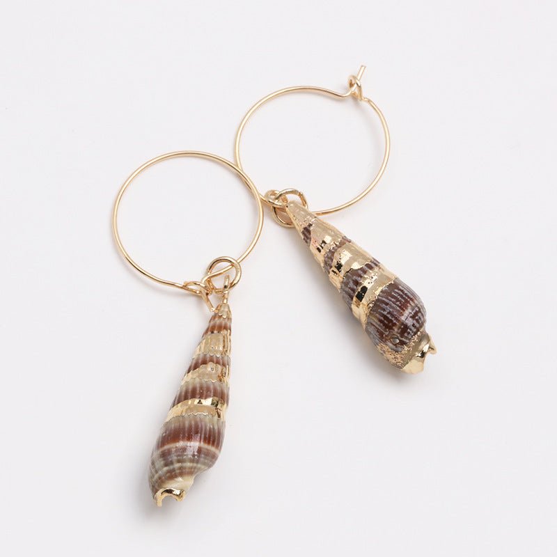 Fashion shell earrings geometric Haiyang wind earrings fashion popular shell earrings-Jewearrings