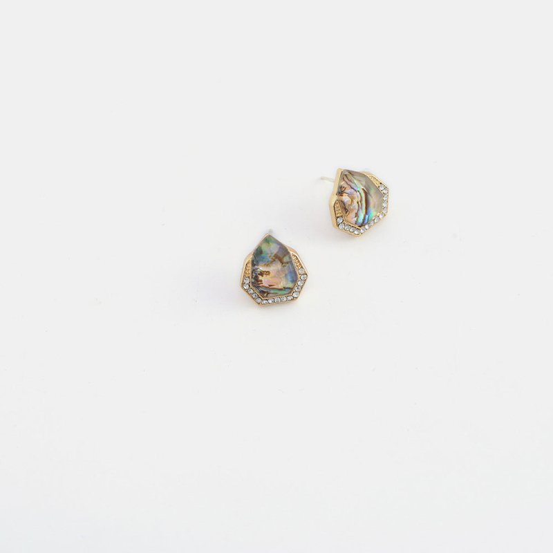 Fashion Shell Resin Full Rhinestone Earrings-Jewearrings