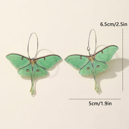 Fashion Simple Acrylic Green Butterfly Moth Earrings-Jewearrings