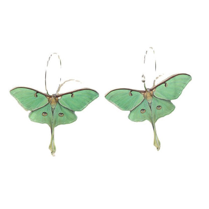 Fashion Simple Acrylic Green Butterfly Moth Earrings-Jewearrings