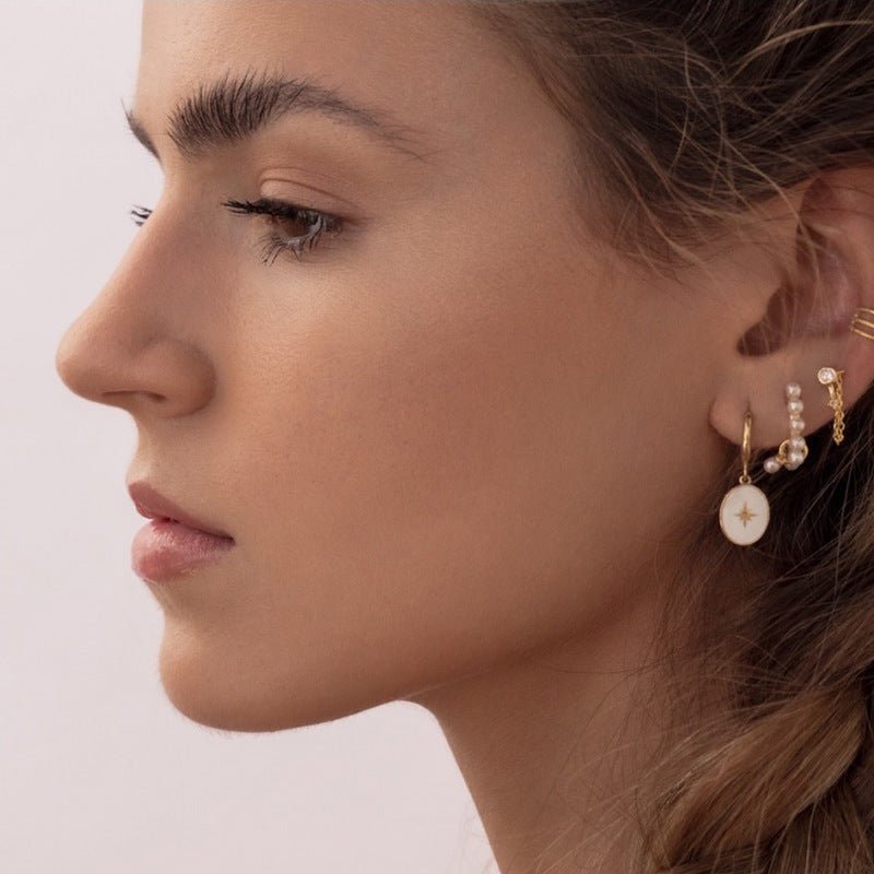 Fashion Simple All-match Female Ear Hoop Earrings-Jewearrings