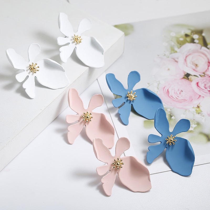 Fashion simple big flower earrings earrings-Jewearrings