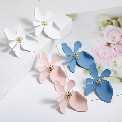 Fashion simple big flower earrings earrings-Jewearrings