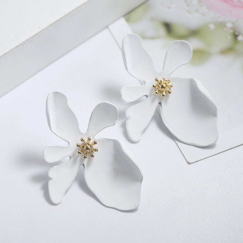 Fashion simple big flower earrings earrings-Jewearrings