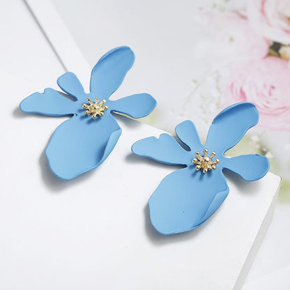 Fashion simple big flower earrings earrings-Jewearrings