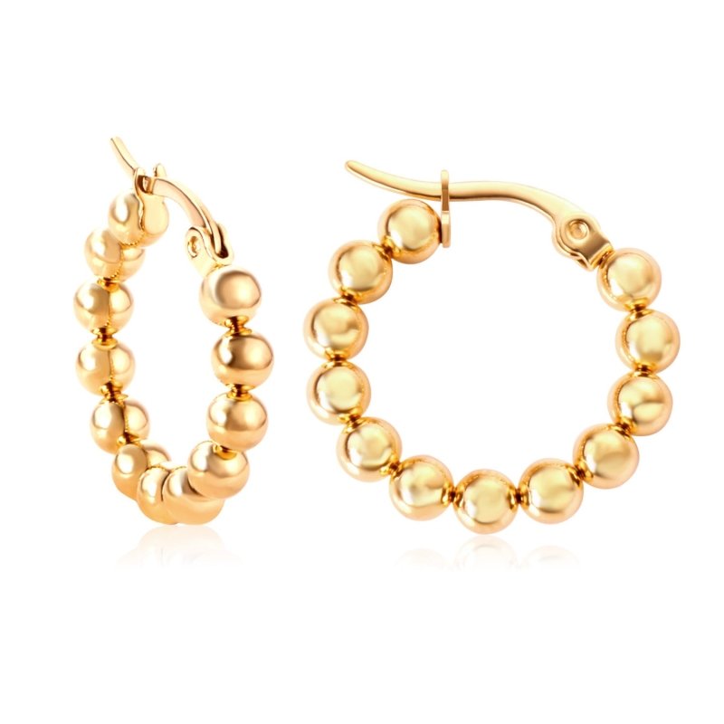 Fashion Simple Female Gold and Silver Round Earrings-Jewearrings