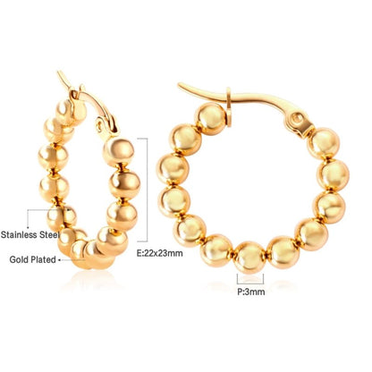 Fashion Simple Female Gold and Silver Round Earrings-Jewearrings