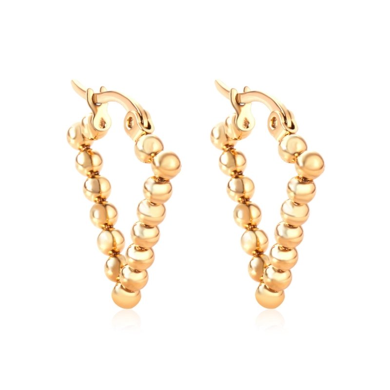 Fashion Simple Female Gold and Silver Round Earrings-Jewearrings