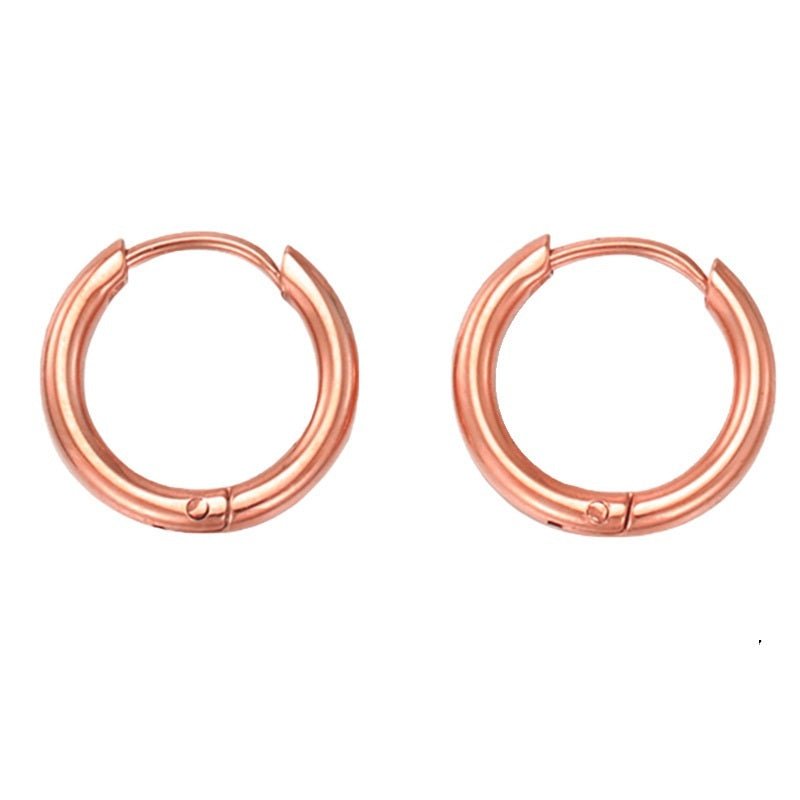 Fashion Simple Gold Plated Hoop Stainless Steel Earrings-Jewearrings