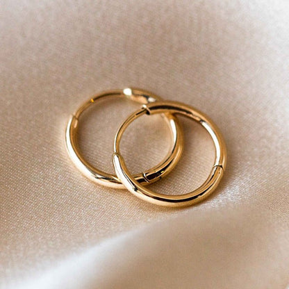 Fashion Simple Gold Plated Hoop Stainless Steel Earrings-Jewearrings