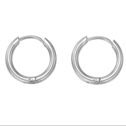 Fashion Simple Gold Plated Hoop Stainless Steel Earrings-Jewearrings