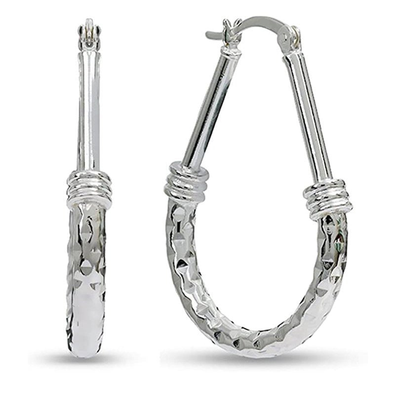 Fashion Simple Ladies Alloy Big Hoop Earrings-Jewearrings