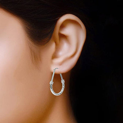 Fashion Simple Ladies Alloy Big Hoop Earrings-Jewearrings