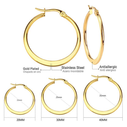 Fashion Simple Round Geometric Stainless Steel Love Heart Hoop Earrings-Jewearrings