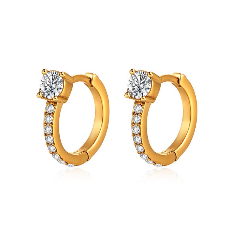 Fashion Simple Versatile 18K Gold Stainless Steel Earrings-Jewearrings